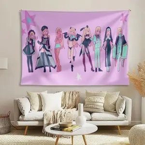 1 piece, animation tapestry, suitable for living room, bedroom office decoration - horizontal wall hanging, including Beichuan beautiful ED scenes and a variety of role-playing styles specially designed for animation fans,durable horizontal hanging desig