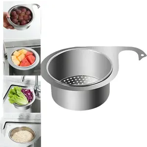 Stainless Steel Swan Sink Strainer Basket, 2026 New Multifunctional Kitchen Sink Drain Strainer Faucet Hanging Filter Basket, Corner Sink Strainer Basket for Kitchen Fruit Vegetable
