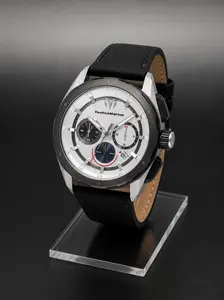 TechnoMarine Ocean Nomad TM-318088 | Silver Dial | Black Leather Strap