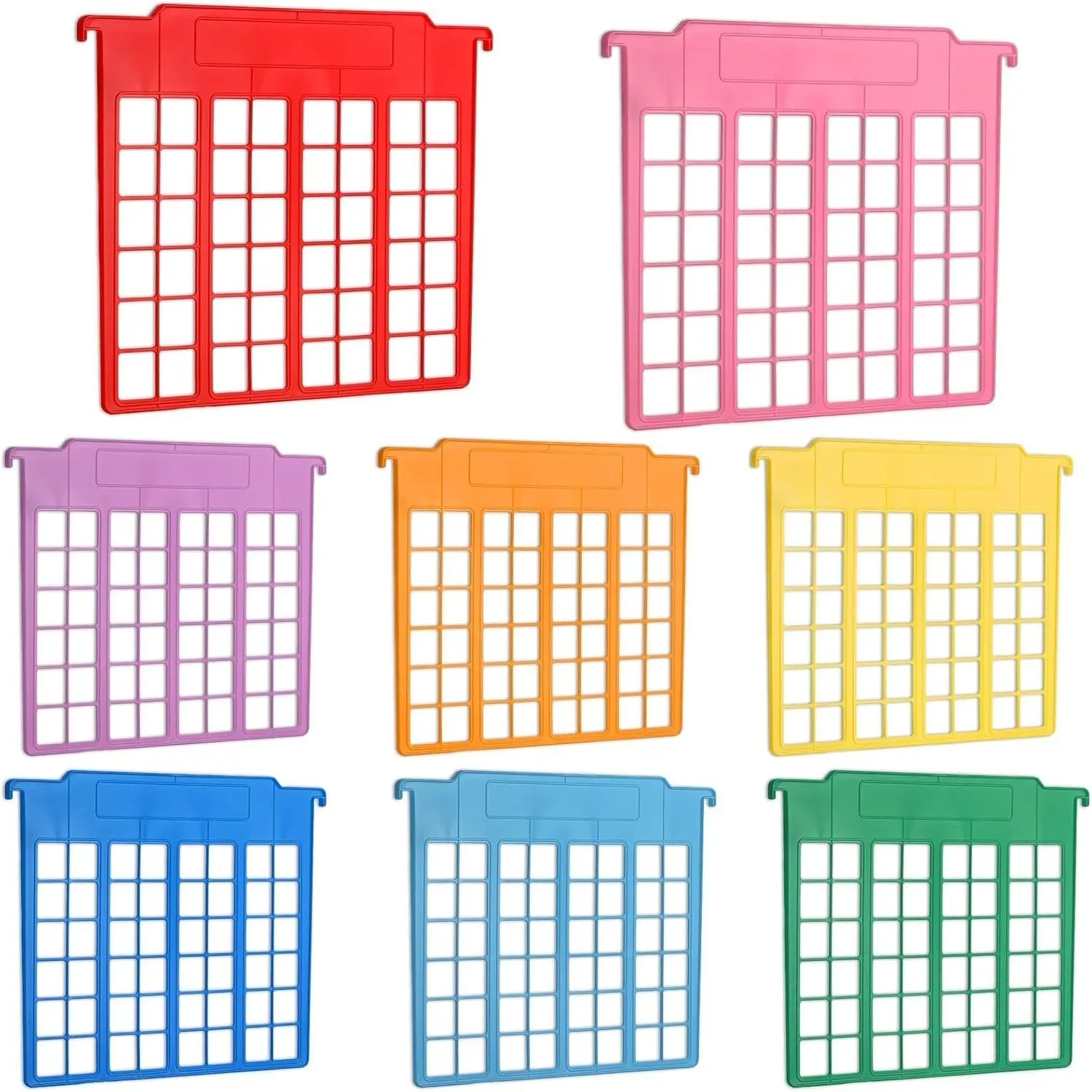 party greeting 8 Pack File and Folder Dividers 9.4x12.7 InchPlastic Hanging Filing Cabinet Dividers Organizers Insertable File Separators Supplies for Office Drawer Organization (Rainbow)