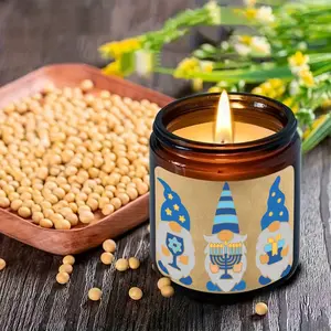 1pc Hanukkah lavender scented candle, soy wax, Hanukkah Star of David Dreidel single wick candle, oval bottle, gift for Canukkah Holiday Gift blessing