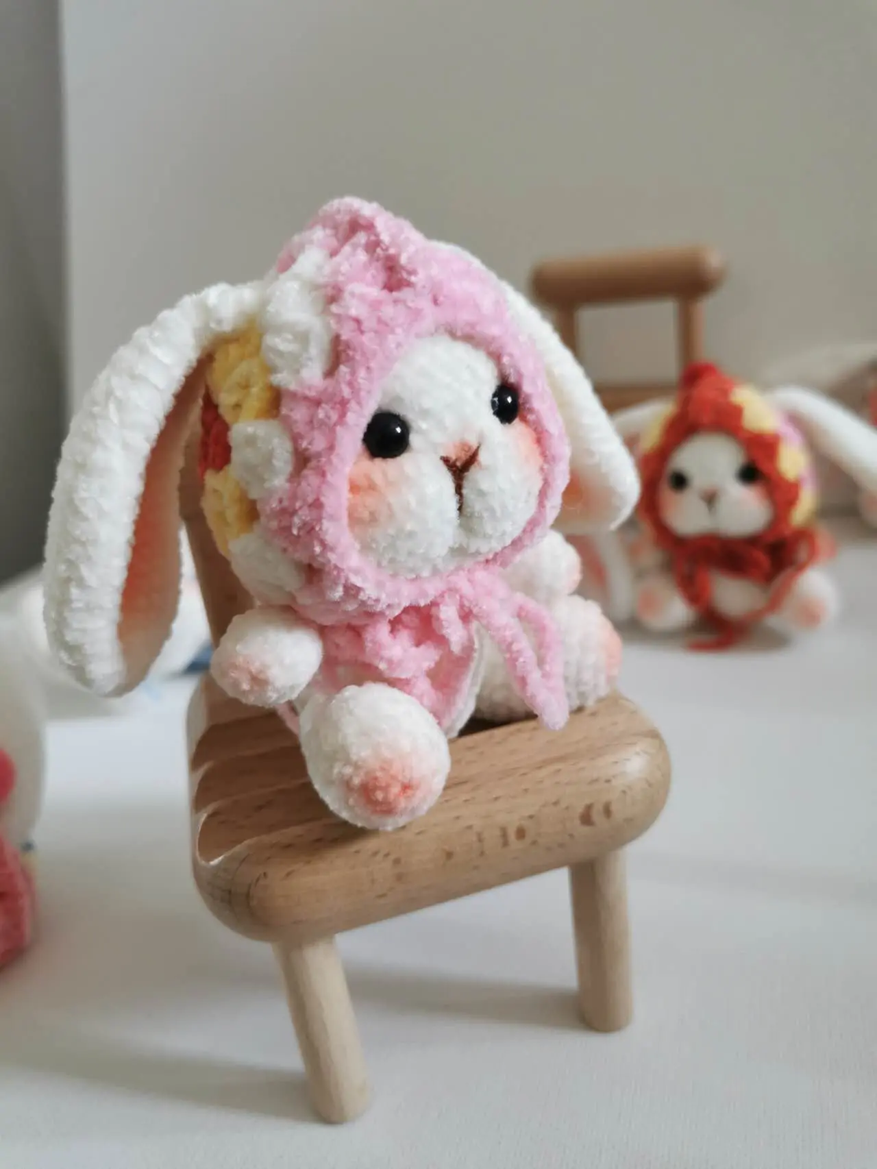 easter bunny cute crochet bunny+crochet animal+animal ornament+keychain+Easter bunny doll+home decor+office decoration