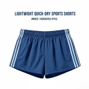 Deep Gym Shorts with Side Stripes, Lightweight Shorts, Breathable Quick-Dry Casual Running Gym Wear, Simple Versatile Design for Men & Women