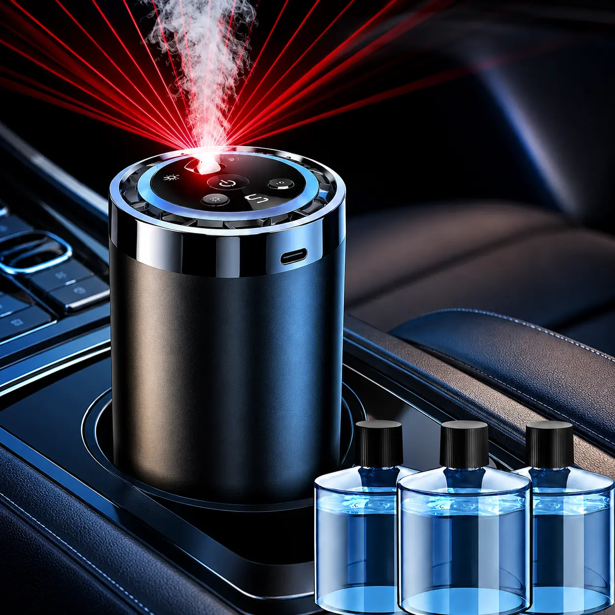 New Smart Car Aroma Diffuser - Compact, Starry Ceiling Mode, Fragrance Control, Long-lasting Freshness, Ideal Gift for Daily Commute, Car Fragrance System, Adjustable Atomization, Holiday Gift