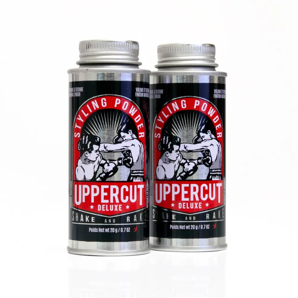 Uppercut Deluxe Men's Volumizing Texture Powder Twin Pack - Lightweight, Texturizing, Flexible Hold, Grit, Natural Matte Finish, Unscented, 2 x 0.7 oz (20g)