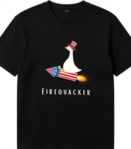 Funny Firequacker Duck Graphic Tee - Commemorative America 250 Premium Cotton Patriotic Shirt