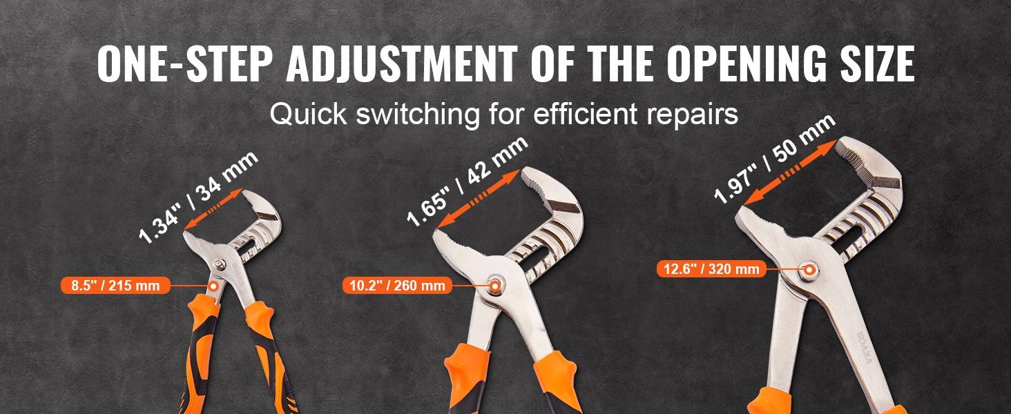 3-Piece Groove Joint Pliers Set, 12/10/8-Inch, Heat-Treated High-Carbon Steel Water Pump Pliers, Button-Quick Adjustable Pliers For Home Repair, Reliable Gripping For Nuts, Bolts, Pipes, And Fittings 3-Piece Groove Joint Pliers Set, 12/10/8-Inch, Heat-Treated High-Carbon Steel Water Pump Pliers, Button-Quick Adjustable Pliers For Home Repair, Reliable Gripping For Nuts, Bolts, Pipes, And Fittings