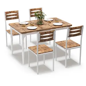 Dining Table for 4, Small Table and Chairs Set of 4, Dinette Set for4, 5 Piece Kitchen & Dining Room Sets for Small Space