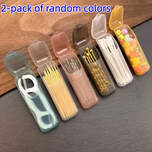 Portable Travel Storage Box Set, Toothpick & Dental Floss Organizer, Compact Multi-Color Mini Containers, Ideal for Gifts & Daily Use