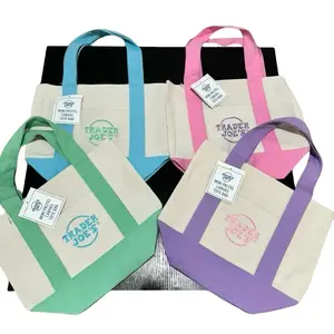 Trader Joe’s mini pastel canvas tote bags