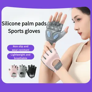 Bike Gloves for Women Cycling, Anti-Slip Silicone Palm Half Finger Ladies Exercise Gloves Shock-Absorbing Workout Gloves for Women Gym, Mountain, Road, Bicycle and Weight Lifting