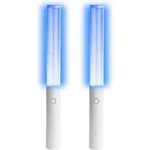LED Glow Sticks Reusable Glow Party Favor Supplies Multicolor Light Up Stick Idol Concert LED Flashing Bright Glow Lightsticks for Wedding, Birthday, Raves, Concert, Halloween, Christmas (White-2Pack)