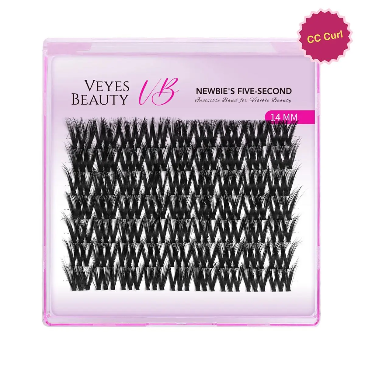 VEYESBEAUTY VB-Muse Single Length Cluster Lash invisibleBand Wispy Lightweight Softness Weightless MakeupEyelash Extensions,sunscreen