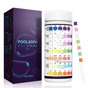 7-Way Pool Test Strips, 150 Strips Water  Testing for Hot tub and , Accurate Test Bromine, Total Alkalinity, pH, Free Chlorine, Total Hardness, Cyanuric Acid, and Total Chlorine