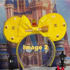 Beautiful Sunrise Yellow Bow Mouse Ear Headband