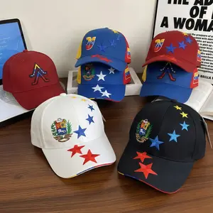 Baseball cap with embroidered letters, Venezuelan flag hat, outdoor sports activity cap street fashion
