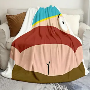 Decorative throw blankets Eric Cartman Kiss My Ass Unique Quilts Soft and cozy Lightweight Flannel blanket sofa bed essential car blanket birthday gift Cartoon Pattern Blanket