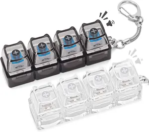 Keyboard Fidget Mini Mechanical Keyboard Keychain with LED Light Color Changing Stress Relief Toy for Adults Office Home Pocket