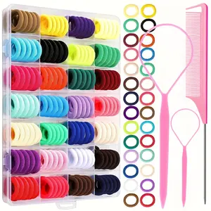 Children & Adult Colorful Rubber Bands Set, Hair Accessory, Elastics, Includes Braiding Tools, Non-Damaging Hair Ties, Perfect for Parties & Daily Use