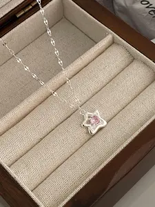 Elegant S925 Silver Zirconia Starfish Pendant Necklace, Perfect Gift for Women, Ideal for Valentine's Day & Anniversaries