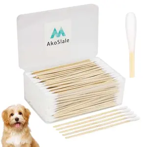 6 Inch Long Q Tips for Dog Ear Cleaning – 400 Biodegradable Bamboo Cotton Swabs for Pets, Makeup & Precision Cleaning Large Cotton Dog Ear Extra Large Natural Dog Large Wooden