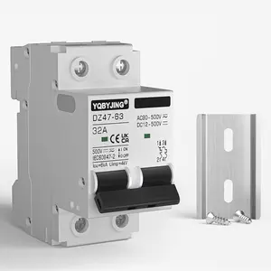 DC Circuit Breaker 32 Amp Solar Panel Disconnect Switch 12V-500V 2 Poles Miniature Solar Circuit Breaker for Outdoor PV Homes Battery, AC 110V DIN Rail MCB