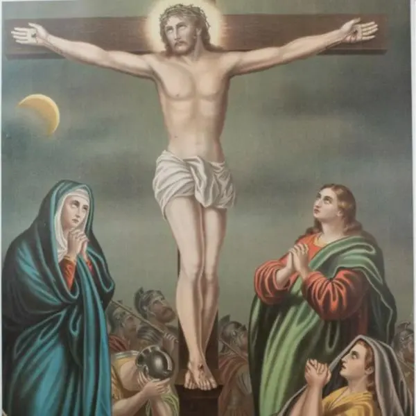 Rare Antique Kurz & Allison Christ Crucifixion Lithograph 19th century FINE 3