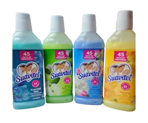 SUAVITEL Complete 13.5 fl. oz./ 399 mL. Fabric Softener with 45 Days of Freshness Green Apple, Morning Sun, Waterfall Mist, and Field Flowers Scent. Fragrance Laundry Detergent
