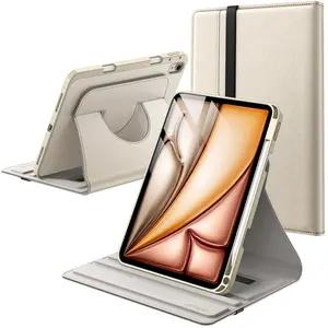 JETech Rotating Case for iPad Air 11-Inch M4/M3/M2 (2026/2025/2024), iPad Air 5/4 (2022/2020 5th/4th) with Pencil Holder, 360 Degree Rotation PU Leather Folio Protective Cover