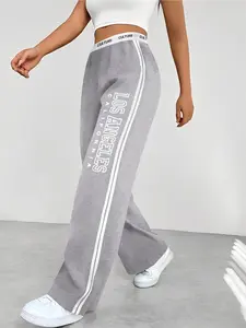 Women's Plain Striped Side Sweatpants, Casual Sporty Jogger Pants for Daily Wear, Ladies Bottoms for All Seasons, Casual Sports Trousers
