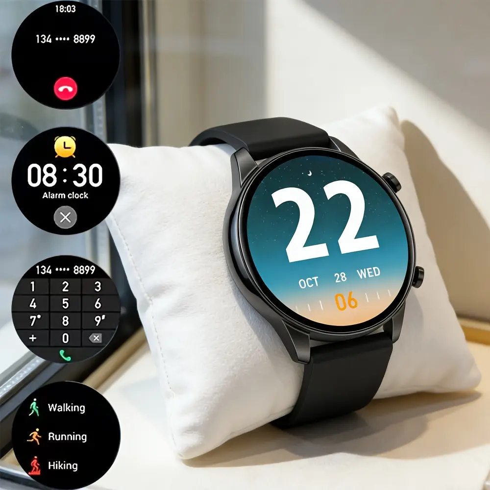 Wearable Smartwatch with HD Display Screen, Wireless Calling, Multiple Sports Modes & Sports Tracker - Compatible with iPhone & Android, Ideal Gift for Men/Women