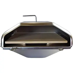 Green Mountain 18x13 in Compact Stainless Steel Countertop Pizza Oven - Household Kitchen Appliance with Pizza Stone, Quick-Cooking Radiant Heat Function (Ledge & Peak)