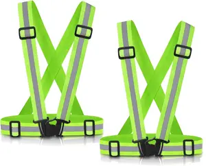Reflective Vest Running Gear 2Pack High Visible Safety VES for Cycling Jogging Running Walking Adjustable for Men Women Kids