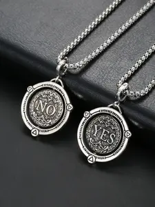 1PC Vintage Ancient Rome Rotatable Round Choice "Yes or No" Necklace for Men Decision Coin Necklace Man Women Jewelry