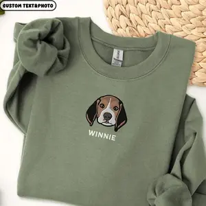 Custom EMBROIDERED Pet Sweater, Vintage Washed Unisex Sweatshirt, Embroidered Unisex Shirt, Street Style, Trendy Shirt, Gift for Him