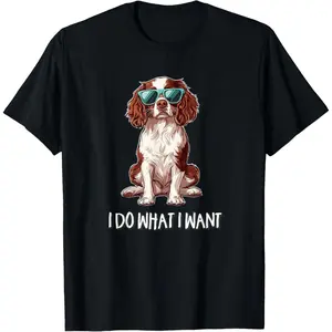100% Cotton Mens Womens Funny Do What I Want Brittany Spaniel Lover T-Shirt
