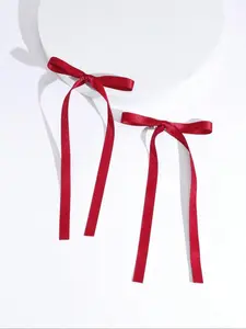 Cute Bowknot Design Hair Clips with Ribbon Streamers, Playful Hair Clips, Sweet Girl Hair Accessories, Fashion Hair Accessories for Women & Girls