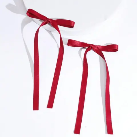 Cute Bowknot Design Hair Clips with Ribbon Streamers, Playful Hair Clips, Fun Hair Clips, Sweet Girl Hair Accessories, Fashion Hair Accessories for Women & Girls, Super Cute Clips, Hair Decor, Hairclips
