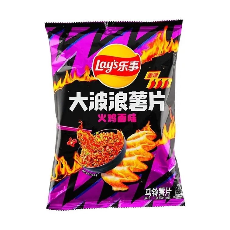 Lay's Wave-Ridged Potato Chips - Crispy Korean Spicy Buldak Noodles Flavor, 2.47oz Room-Temperature Crunchy Snack Chip Lay's Wave-Ridged Potato Chips - Crispy Korean Spicy Buldak Noodles Flavor, 2.47oz Room-Temperature Crunchy Snack Chip