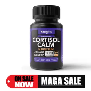 Cortisol & Stress Support with Ashwagandha & L-Theanine | 16-in-1 Relaxation & Mood Supplement for Adults | Helps Promote Calmness, Sleep & Focus | 60 Capsules