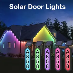 RGB Solar House Number Light, Color Changing Illuminated Address Sign with Stake, Waterproof Solar Powered Yard Address Plaque with Customizable A-Z Letters & 0-9 Numbers for Outdoor Home, Driveway, Garden tiktokshopspringglowup