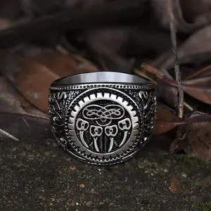 GTHIC Viking Bear Claw Stainless Steel Animal Ring for Men Fashion Accessories Daily Wear