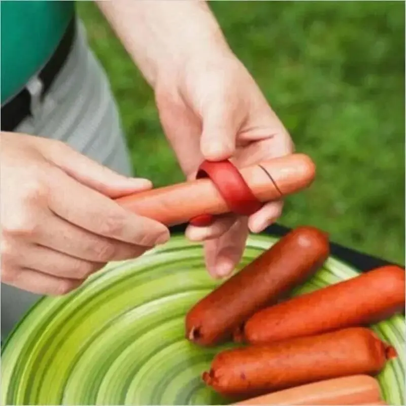 2PCS Portable Manual Spiral Sausage Cutter - Outdoor Barbecue Hot Dog Slicer, Kitchen Auxiliary Cutting Gadget for Fruits, Vegetables
