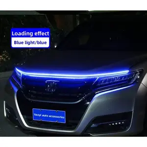 Car LED start-up scan turn signal dynamic hood through-body daytime running lights grille ambient lighting decorative dynamic lights