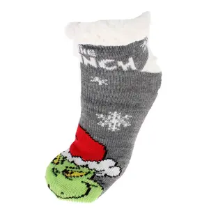 Textiel Trade Women's The Grinch Novelty Slipper Home Socks (1 Pair), Slipper Socks