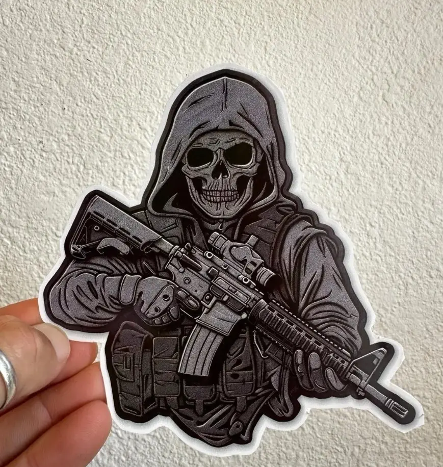 Tactical Military Skull Sticker, Tactical skull Sticker, ar15 sticker, military sticker, tactical sticker, tactical gear sticker, Laptop Sticker