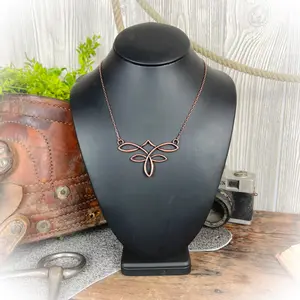 All Laced Up Boot Stitch Necklace - Bronze