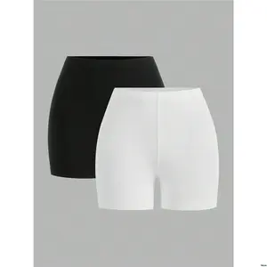 Tight White Black Set EZwear tiktok 2pcs / Casual Fit Legging Shorts For Women Summer