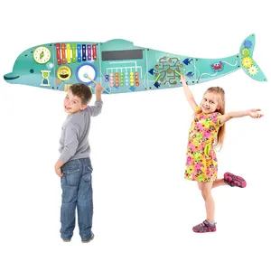 Activity Wall Busy Board Panels, Montessori Sensory Toys, Wall Activity Center, Educational Toy, Interactive Wooden Learning Toy for Toddler Playroom & Children's Daycare