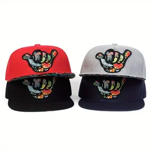 Unisex Finger Embroidered Hip Hop Hat Outdoor Sport Adjustable Sunscreen Leisure Hat Spring Autumn Travel Tourism Beach Vacation